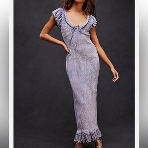 Free People Mckenna Velvet Midi Dress NWT